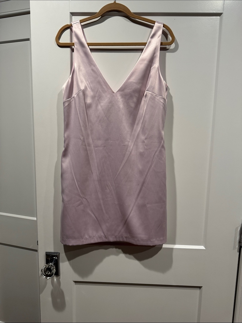 Wayf Pale Pink V-Neck Mini Dress